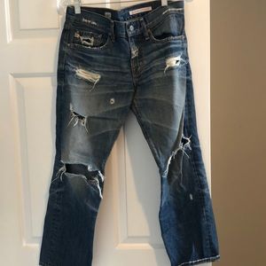 AG cropped ripped jeans